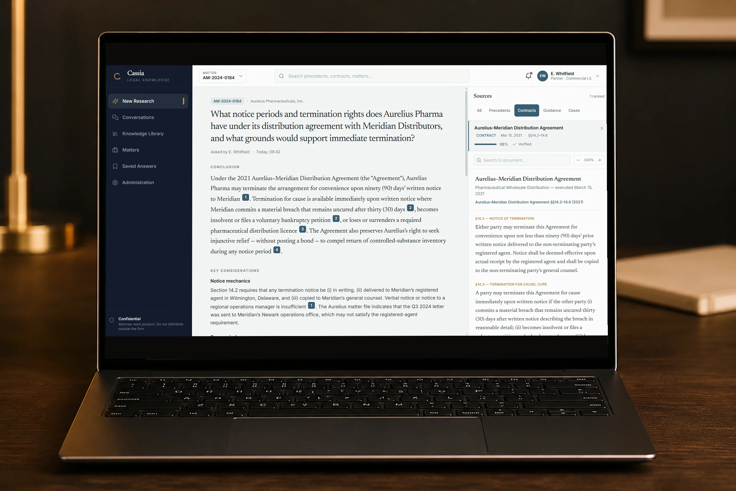 Cassia Assistant interface displayed on a laptop.